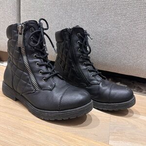 Stylish Black Quilted Ankle Boots